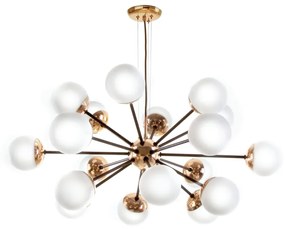 Pendente Com Globinho Ø92X41Cm 18 X G9 Metal E Globo Ø12Cm Sputinik |O... (PRETO / COBRE BRILHO)