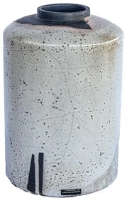 Vaso Reto Decorativo de Cerâmica 25x16x16 - Raku Alto Brilho Kleiner