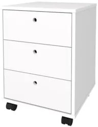 Gaveteiro Escritório 60cm Rodízios 3 Gavetas New Branco - Artany