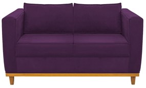 Sofá 2 Lugares Europa Suede Roxo ADJ Decor
