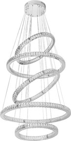 Pendente Led Cristal E Aluminio Cinza 161W 3000K Alianca