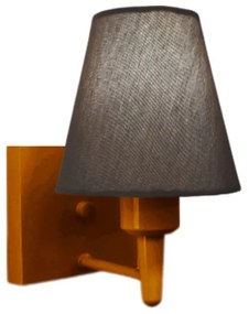 Arandela Quadrada Md-2034 Cobre Cúpula em Tecido Cone Cinza Escuro - Bivolt