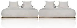 Sofá 4 Lugares Ilha 2 Módulos 180cm Viero S06 Boucle Bege - Mpozenato