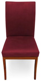 Conjunto 4 Cadeiras Raquel para Sala de Jantar Base de Eucalipto Suede Bordô