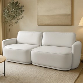 Sofá 2 Lugares Orgânico 194cm Modulado para Sala Brumma Bouclê  K01 - D'Rossi - Cinza claro