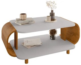 Mesa De Centro Floripa Off White/Naturalle - Bechara Móveis