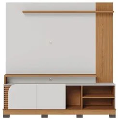 Estante Painel para TV 75 Pol Madrid C05 Off White Matte/Freijó - Mpoz