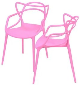 Kit com 2 Cadeiras Master Allegra Polipropileno na Cor Rosa- 64742 Sun House