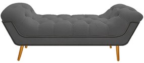 Calçadeira Estofada Veneza 140 cm Casal Suede Cinza - ADJ Decor