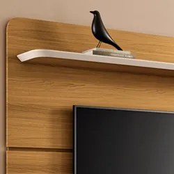 Painel para TV Suspenso 70 Pol 180cm Curv Cinamomo/Off White - HB Móve