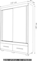 Guarda Roupa Solteiro 137cm Com 2 Portas Darius Freijó/Off C01 - Mpoze