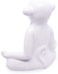 Enfeite Decorativo Macaco Yoga Meditação Cerâmica Branco 17 cm F04 - D'Rossi