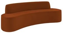 Sofá 4 Lugares para Sala de Estar Living 260cm Koane D06 Veludo Laranj