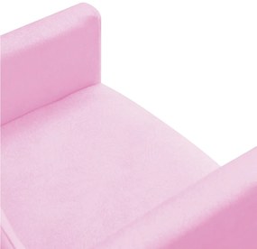 POLTRONA NINA SUEDE PES PALITO CASTANHO  - Rosa Bebê