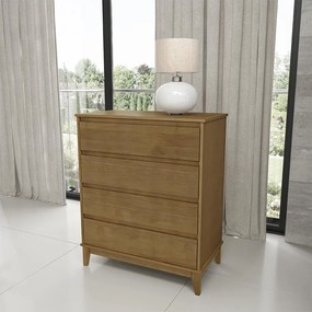 Cômoda Decorativa MDF Cullen 4 Gavetas Freijó - G74 - Gran Belo