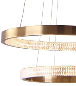 Pendente Oca Aros Duplo Ø80X4Cm / Ø60X4Cm Led 74W 3000K Bivolt | Bella... (Dourado)