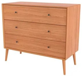 Cômoda 3 Gavetas em MDF Nature Freijó 110x95x50 cm Dalla Costa TW50JJ