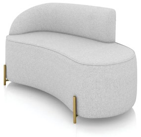 Sofá 2 Lugares Orgânico 140cm Pé Dourado Morgan Linho D03 - D'Rossi - Cinza