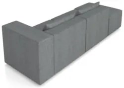 Sofá 5 Lugares 343cm Com Puff Esquerdo Fay Linho Grafite Z55 - Mpozena