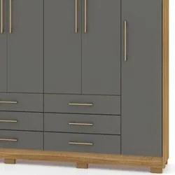 Guarda Roupa Casal 6 Portas 6 Gavetas 223cm Quebec V02 Nature/Alasca -