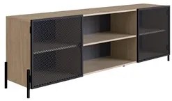 Rack Para TV Até 70 Pol. 2 Portas Pés Metálicos York Hanover/Preto - A