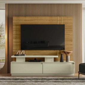 Home Theater Braun 2 Gavetas MDP até 75 Cumaru/Opala G97 - Gran Belo