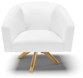 Poltrona Decorativa Giratória MA30 Stella Sintético D03 - D'Rossi - Branco