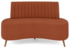 Sofá 2 Lugares Living 160cm Pé Palito Maraú Bouclê K01 - D'Rossi - Mostarda