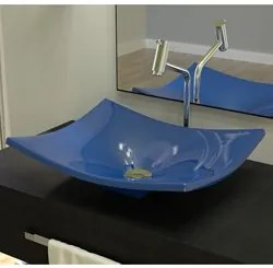 Cuba Pia de Apoio para Banheiro Retangular Folha Bari F44W C08 Azul Es