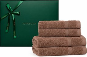 Jogo de Banho 4 pçs Trussardi 100% Algodão Doppia c/ Caixa de Presente Natal - Stelo Stelo