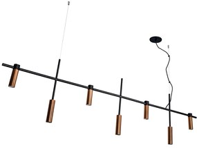 Pendente Barão 176X43Cm 7Xmr11 / Cabo Aço Chumbador + Cabo Rayon | Usi... (BT - Branco Texturizado)