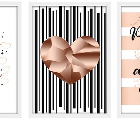 Kit 03 Quadros Decorativos "Todo Amor" 43x33 cm  - D'Rossi