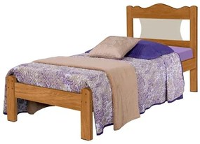 Cama De Solteiro Munique Nature/Off White - Gabrielli Móveis