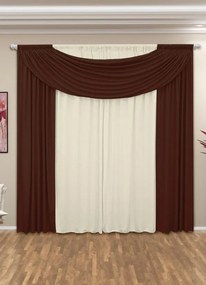 Cortina com Bandô Marrom 360x180 cm