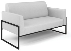 Sofá Namoradeira Base Industrial Alta Preto Marisa Linho D03 - D'Rossi - A05 Cinza
