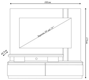 Home Theater Braun 2 Gavetas MDP até 75 Cumaru/Opala G97 - Gran Belo