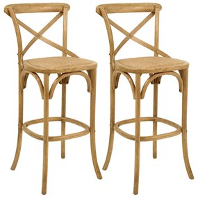 Kit 02 Banquetas Bistrô Gourmet Para Cozinha Blair Fixa Oak G04 - Gran Belo