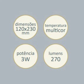 Luminaria De Mesa Full Branca 8,5X16X23Cm Led 3W Multicolor Bivolt | S... (Branco)