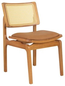 Cadeira de Jantar Atlântida Amêndoa Couríssimo Caramelo - WP 58464
