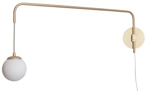 Arandela Malu 14X84,2X39,3Cm 1Xg9 Braço Haste Alumínio E Globo Ø12Cm -... (BT - Branco Texturizado, FOSCO)