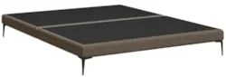 Cama Queen Base Box 158cm Pés Ferro Susano Linho Marrom Z04 - Mpozenat