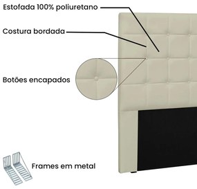 Cabeceira Estofada Polônia 140cm Casal Suede - ADJ Decor