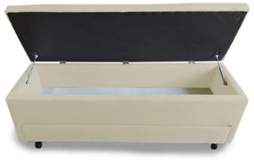 Calçadeira Baú com Sapateira King 193cm Paris Suede Bege - Sheep Estofados - Bege