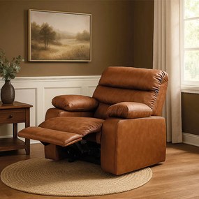 Poltrona do Papai Reclinável Retrátil Naaman Sintético PU K01 - D'Rossi - Nozes