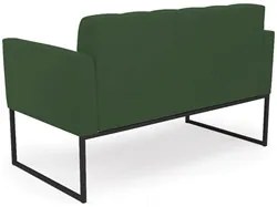 Sofá Namoradeira e 2 Poltronas Base Industrial Preto Ana Veludo Verde