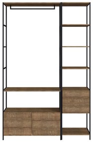 Guarda Roupa Closet Modulado Steel Quadra Estilo Industrial Vermont e Preto - D'Rossi