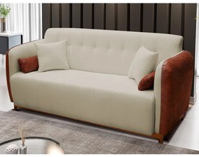 Sofá 3 Lugares Liverpool 1,90 m Compose Corino Ocre/Nude - Decorar Estofados