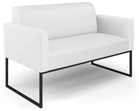 Sofá Namoradeira Base Industrial Preto Marisa Corino D03 - D'Rossi - Branco