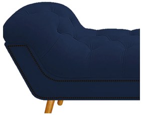 Calçadeira Estofada Veneza 160 cm Queen Size Suede Azul Marinho - ADJ Decor