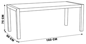 Mesa Sala de Jantar Cozinha Dumai 160cm Madeira Maciça Acácia Escovado G54 - Gran Belo